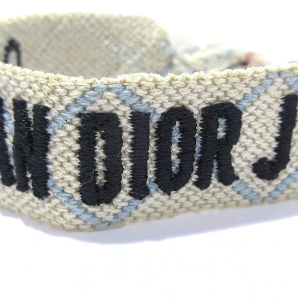 Auth DIOR/ChristianDior J'ADIOR - Beige Light Brown Multi Cotton Bracelet - Picture 4 of 5